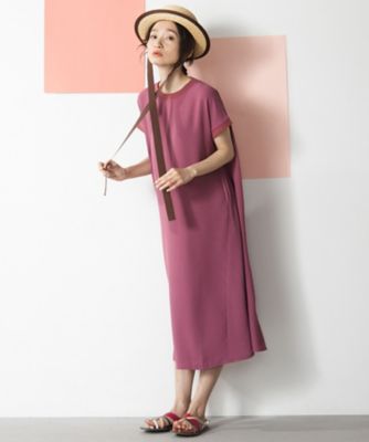 ＜sab street my standard (Women/大きいサイズ)＞接触冷感・ＵＶ加工　スムースジョーゼットリブワンピース　３３ー３０ー９６９７