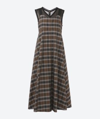 ＜ebure (Women)＞シルクコットンチェック　ワンピース　４１１０３００４１９