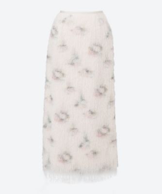 ＜ebure (Women)＞フラワープリントフェザースカート　４２１０５００１５７