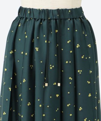 極美品✨今季　25SS　￥9.7万　エブール　シルクポリチェック フレアスカート シルクスモールフラワースカート 4210500175 | ebure (Women