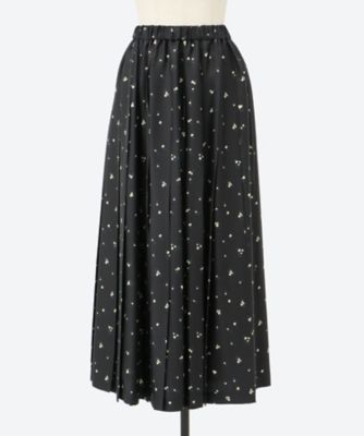 ebure (Women)/エブール シルクスモールフラワースカート 4210500175 navy ロングスカート【三越伊勢丹/公式】