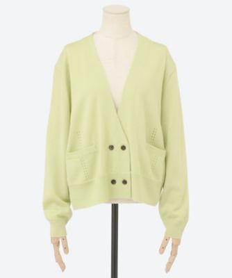 【美品】  ebure / エブール | ハイゲージ ウール シルク カシミヤ ニット カーディガン | F | アイボリー系 | レディース ハイゲージウールシルクカーディガン 4210800483 | ebure