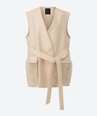＜ebure (Women)＞シルクウールツイル　ジレ　４２１０４００４５５