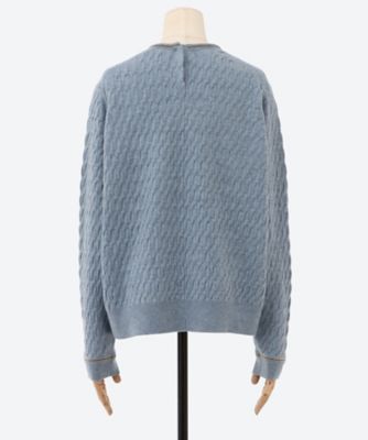 エブールebure　ブレードポイントケーブルニット クルーネックカーディガン ebure(エブール)｜ブレードポイントケーブルニット クルーネック