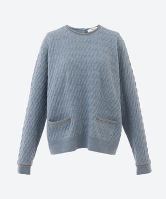 ＜ebure (Women)＞ブレードポイントケーブルニットクルーネックトップス　４２１０８００５３４