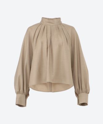 ＜ebure (Women)＞ウールフラノブラウス　４２１０７００６９６