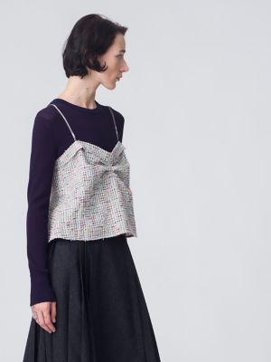 ＜ebure (Women)＞カラースラブシアーキャミソール　４２１０７００７５５