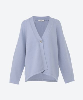 コットンナイロンミドルゲージニットカーディガン