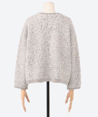 ebure エブール　ブライトヤーンジャカードニットカーディガン　26春夏　新品 ebure(エブール)｜ブライトヤーンジャカード クルーネックニット