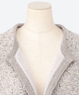 ebure エブール　ブライトヤーンジャカードニットカーディガン　26春夏　新品 ebure(エブール)｜ブライトヤーンジャカード クルーネックニット