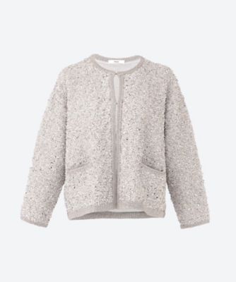 ebure エブール　ブライトヤーンジャカードニットカーディガン　26春夏　新品 ebure(エブール)｜ブライトヤーンジャカード クルーネックニット