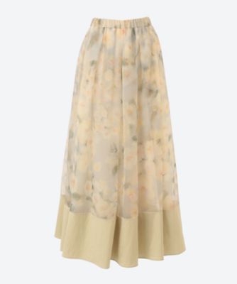 ＜ebure (Women)＞フラワープリントオーガンジースカート　４３１０５００２１９