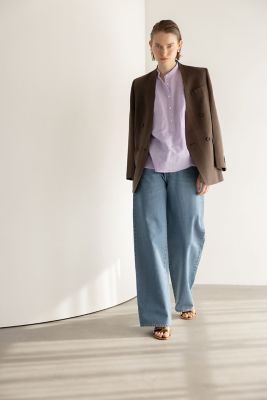 ＜ebure (Women)＞コットンリネンストライプシャツ　４３１０７００５７３