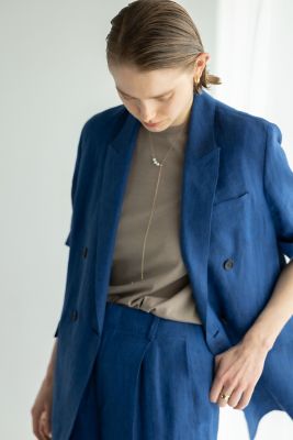 ＜ebure (Women)＞ピュアリネンヘリンボーンパンツ　４３１０６００６１０