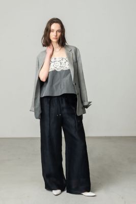 ＜ebure (Women)＞【送料無料】リネングレンチェックジャケット　４３１０４００１８４