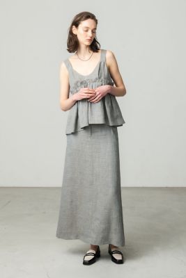 ＜ebure (Women)＞リネングレンチェックキャミソール　４３１０７００５７６