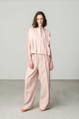 ＜ebure (Women)＞ボタニカルリネンパンツ　４３１０６００６５２