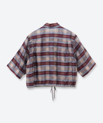 ebure エブール 半袖シャツ シアーチェック半袖シャツ 4410700218 | ebure (Women