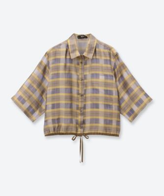 シアーチェック半袖シャツ 4410700218 | ebure (Women