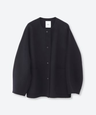 リュクスシャルムビーバーノーカラーショートコート