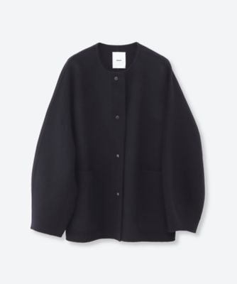 リュクスシャルムビーバーノーカラーショートコート