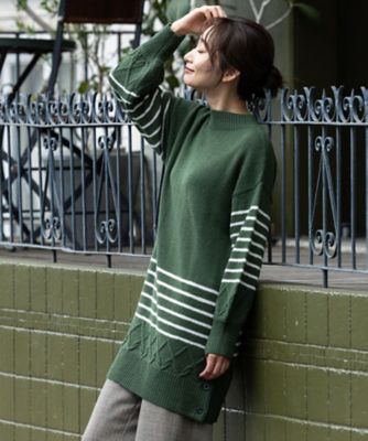 ＜sab street my standard (Women/大きいサイズ)＞ＦＯＮＴＬＡＢ　ケーブル×ボーダーチュニック