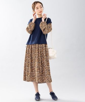 ＜sab street my standard (Women/大きいサイズ)＞ＦＯＮＴＬＡＢ　カットドッキングフラワーワンピース