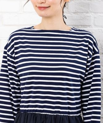 FONTLAB ボーダードッキングワンピース プラスサイズ 33