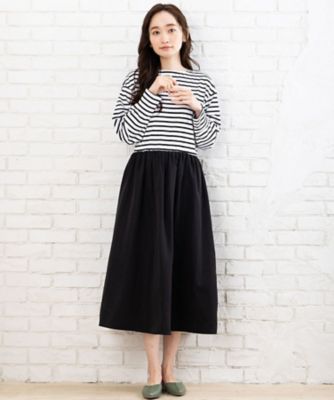 FONTLAB ボーダードッキングワンピース プラスサイズ 33