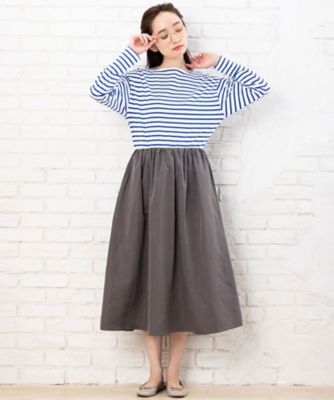 【SALE】【送料無料】sab street my standard (Women/大きいサイズ)/サブストリート マイスタンダード FONTLAB ボーダードッキングワンピース プラスサイズ 33-36-9191 ブルー(41) ワンピース・ドレス【三越伊勢丹/公式】