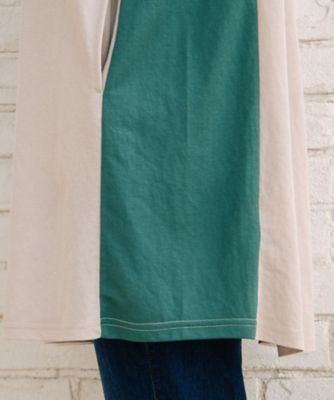 接触冷感　バイカラーチュニック　プラスサイズ　３３３６９６１２