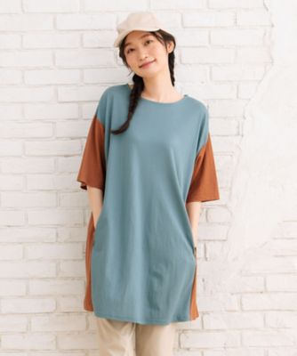 sab street my standard (Women/大きいサイズ)/サブストリート マイスタンダード 接触冷感　バイカラーチュニック　プラスサイズ　３３３６９６１２