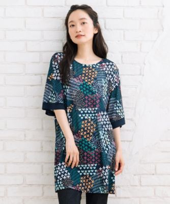 sab street my standard (Women/大きいサイズ)/サブストリート マイスタンダード 30th エスパンディアソートプリントチュニック プラスサイズ 33369615