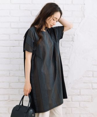 ＜sab street my standard (Women/大きいサイズ)＞パッチワーク風チェックコンビチュニック　３３３６９６２２