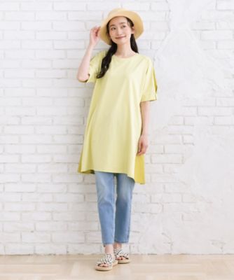 布帛コンビシルケットスリットチュニック 33ー3696ー77 | sab