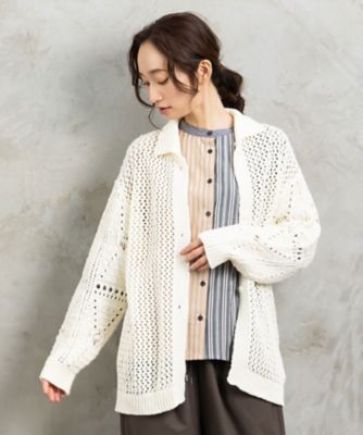 ＜sab street my standard (Women/大きいサイズ)＞レース柄透かし編みカーディガン　３３ー５０ー１２６２　