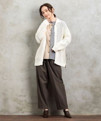 ＜sab street my standard (Women/大きいサイズ)＞レース柄透かし編みカーディガン　３３ー５０ー１２６２