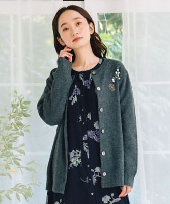 ＜sab street my standard (Women/大きいサイズ)＞ロジーク　３０ｔｈ　ビジューブローチライクニットカーディガン　３３ー５０ー１３０１