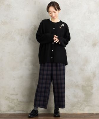 ロジーク 30th ビジューブローチライクニットカーディガン 33ー