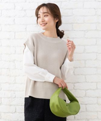 ＦＯＮＴＬＡＢ　ベスト×レイヤード風２ｗａｙニットトップス