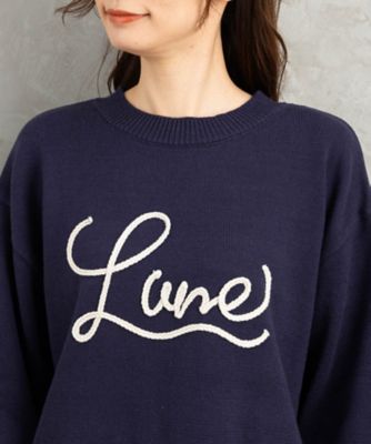 チェーンステッチロゴニット プラスサイズ 33－51－1257 | sab