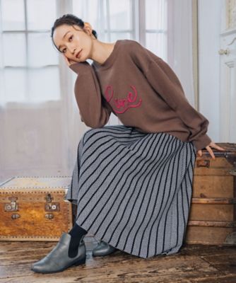 チェーンステッチロゴニット プラスサイズ 33－51－1257 | sab