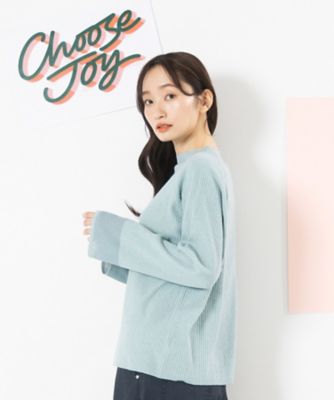 ＜sab street my standard (Women/大きいサイズ)＞ＦＯＮＴＬＡＢ　袖シアー切り替えリブニット　３３ー５１ー１３１９