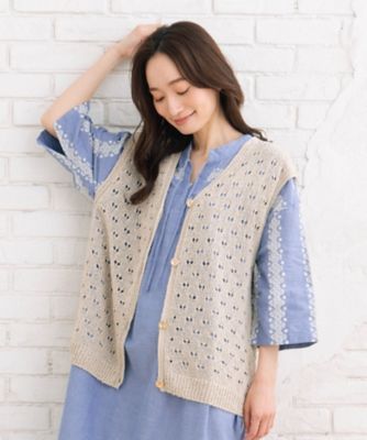 ＭＡＤＥ　ＩＮ　ＪＡＰＡＮ　ｃａｍｉｆｉｎｅホールガーメントアイレットニットベスト　３３ー５３ー１２７４