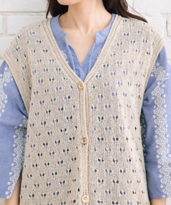 ＭＡＤＥ　ＩＮ　ＪＡＰＡＮ　ｃａｍｉｆｉｎｅホールガーメントアイレットニットベスト　３３ー５３ー１２７４