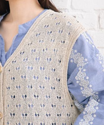 ＭＡＤＥ　ＩＮ　ＪＡＰＡＮ　ｃａｍｉｆｉｎｅホールガーメントアイレットニットベスト　３３ー５３ー１２７４