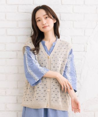 ＭＡＤＥ　ＩＮ　ＪＡＰＡＮ　ｃａｍｉｆｉｎｅホールガーメントアイレットニットベスト　３３ー５３ー１２７４