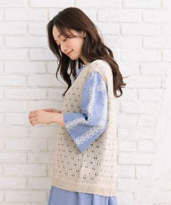ＭＡＤＥ　ＩＮ　ＪＡＰＡＮ　ｃａｍｉｆｉｎｅホールガーメントアイレットニットベスト　３３ー５３ー１２７４
