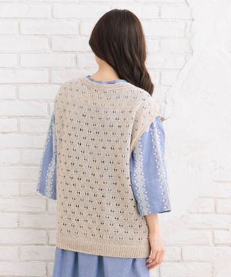 ＭＡＤＥ　ＩＮ　ＪＡＰＡＮ　ｃａｍｉｆｉｎｅホールガーメントアイレットニットベスト　３３ー５３ー１２７４