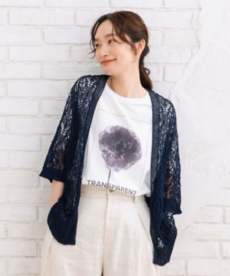 ＭＡＤＥ　ＩＮ　ＪＡＰＡＮ　ストローヤーンホールガーメント透かし編みボレロ　３３５３１２７６